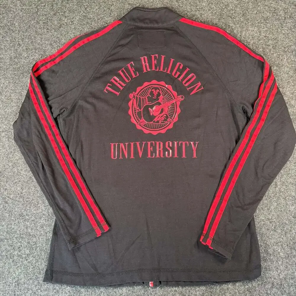 True Religion World Tour Black and Red Stripe Track Jacket XL